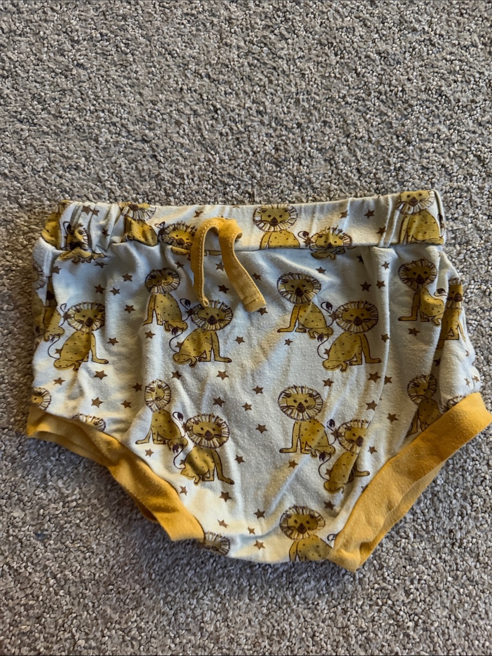 kate quinn Lion Print Diaper Cover - Yellow and Cream